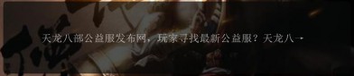 天龙八部公益服发布网站：精选优质公益服，轻松开启个性化江湖冒险